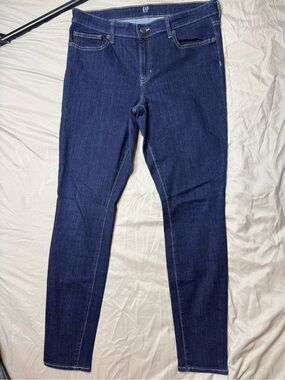 GAP Indigo Skinny Jeans - Deep Blue Stretch Denim Womens 31 Regular